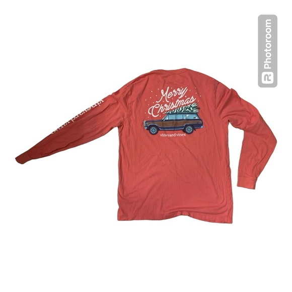 Vineyard Vines “Merry Christmas” Long Sleeve Tee Sz.M - Picture 2 of 3